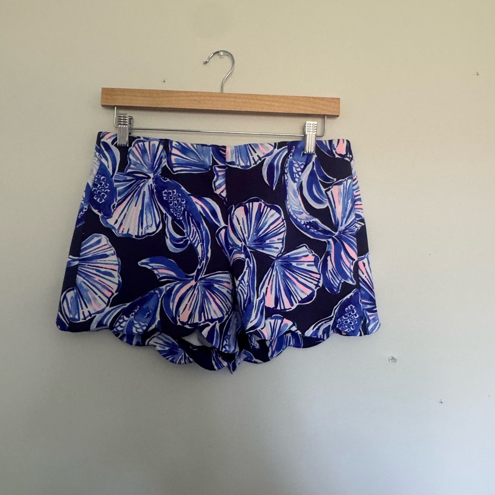 Lilly Pulitzer High Waist Blue and Pink Floral Shorts